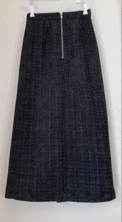 LAUIR ラメツイード ロングスカートジップアップMサイズ