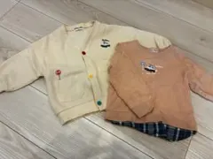 しまむら 100 ロンTカーディガンセット