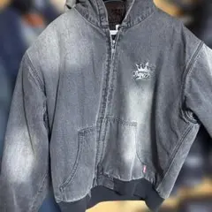 9090 グレー フード付き裏起毛パーカー