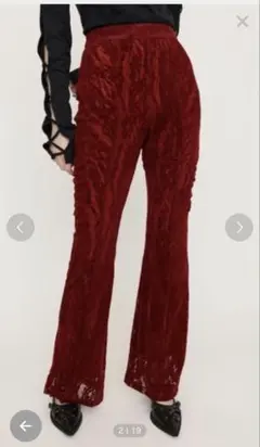 SLY フロッキーレースフレアパンツ