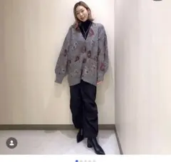 JEANASIS フラワーラメフェザーVカーディガン/979812