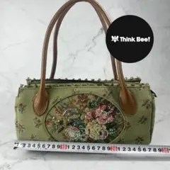 Think Bee! ハンドバッグ 花柄 刺繍 スパンコール
