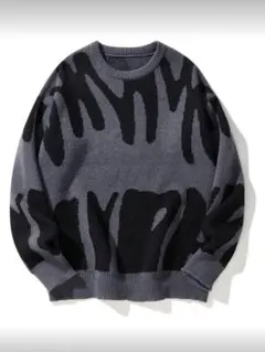 メンズ　セーター　グレー　ニット　値下げ交渉可 y2k ブラック