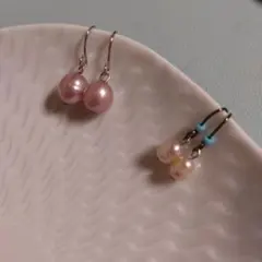 淡水パールフックピアス　 2セット