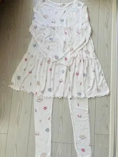 ジェラートピケチュニック部屋着ルームウェアレディース☆レギンス☆スパッツ☆リボン