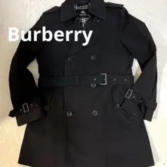 バーバリーブラックレーベル トレンチコート メンズM ノバチェック ベルト 黒