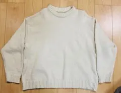 オーバーサイズニット クルーネック クリーム色