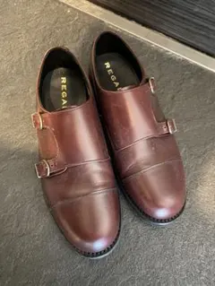 REGAL ダークブラウン ダブルモンクストラップシューズ