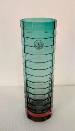 北一硝子　フラワーベース　花瓶　ヴィンテージ グリーン・レッドブラウン・クリア 北一硝子 フラワーベース 花瓶 ヴィンテージ グリーン・レッドブラウン