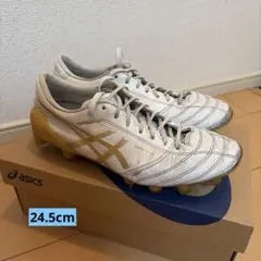 asics c3 tf 25.5 サッカー フットサル ホワイト ゴールド - メルカリ