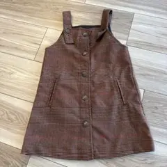 ブリーズ　100 ワンピース　チェック　サロペット　ジャンバースカート