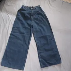 ダークブルー ワイドレッグデニムパンツ 新品未使用品　 最終お値下げ