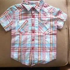 子供用 半袖チェックシャツ