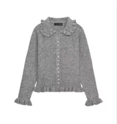 ZARA フリルトリム　ニットカーディガン