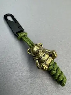 キーホルダー パラコード 組紐 ジッパーコード ストラップ 熊 クマ くま