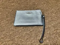 COACH コーチ ポーチ メタリックブルー