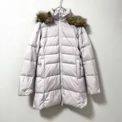 ◉UNIQLO　キッズ ダウンコート　ロング　ファー付きフード　ピンク　150