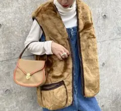 Barbour ブラウン ファー ダウンベスト