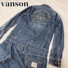 美品 バンソン vanson デニム つなぎ オールインワン 刺繍 希少 Sのサムネイル