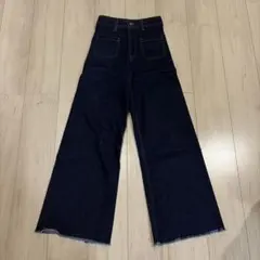 ZARA ハイウエスト ワイドデニムパンツ