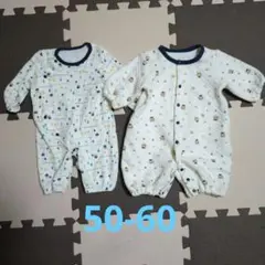 ベビー服　ベビーロンパース　カバーオール2WAYオールキルトオール50-60cm