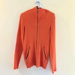 NICOLE CLUB FOR MEN ニットセーターカーディガン、オレンジ長袖