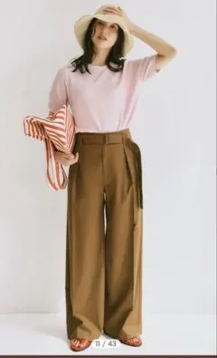 【MILA PANTS】UVカットマルチファンクションセミワイドタックパンツ