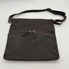 Bag Liore オーストリッチ ショルダーバッグ ダークブラウン 本革のサムネイル