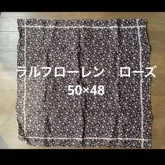 ラルフローレン　ハンカチ　ブラック　黒　薔薇　ローズ　バラ　花柄　フラワー　ロゴのサムネイル