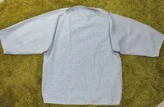 良品 45R グラフチェック柄 七分袖 プルオーバー ワイドブラウス