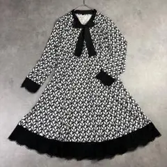 スーパービューティー 総柄ボウタイワンピース 42 大きいサイズ 花柄 2way