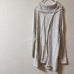 希少✨ホワイト トップス リブ編み襟 白 海外古着 一点物