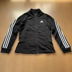 adidas アディダス　ジャージ 上のみ　150cm 黒　3ストライプ
