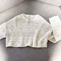 SNIDEL(スナイデル) 透け編みショートニット