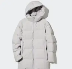 UNIQLO ストレッチシームレスダウンショートコート　M　ライトグレー