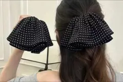 大きめ リボン ヘアクリップ バレッタヘアアクセサリー 韓国 結婚式 デート