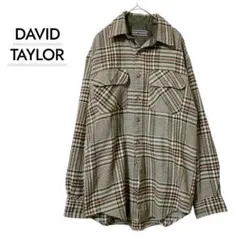 【希少/裏地付き】DAVID TAYLOR チェック柄 CPO ネルシャツ S