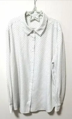 ユニクロ　レーヨンブラウス/プリント OFF WHITE　Lサイズ