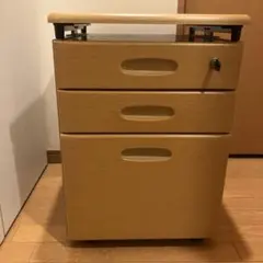 木製デスクワゴン 3段引き出し付き