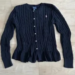 【美品】 ラルフローレン　ケーブル　カーディガン　ペプラム　花柄