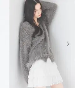 Heather シャギーチュニックカーディガン