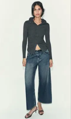 ZARA♡ウール混フラワーニットカーディガン♡S♡ザラ