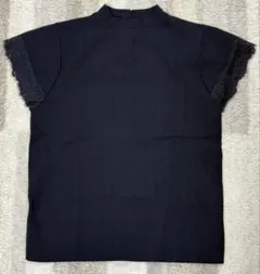 【未使用★美品】BEAMS HEART スタンカラーニットトップス ネイビー