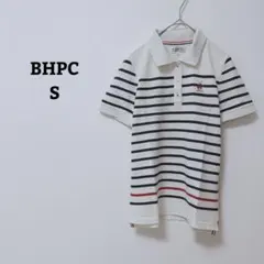 ビバリーヒルズポロクラブ　ポロシャツ　ロゴ刺繡　ボーダー　綿混　ゴルフウェア　S