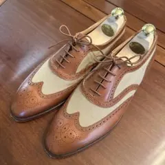 crockett&jones ウィングチップドレスシューズ ブラウン/ベージュのサムネイル