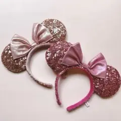 2個セット　ディズニー　ミニー スパンコール　カチューシャ