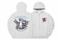 L グレー FR2 月桃 タトゥー ジップ フーディー パーカー 沖縄 限定