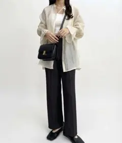 【callautia】バックオープン シアーシャツ アイボリーのサムネイル