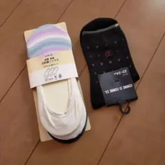 ストライプ フットカバー 3足セット 22-24cm他