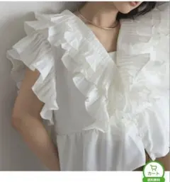 フリルブラウス ホワイトのサムネイル